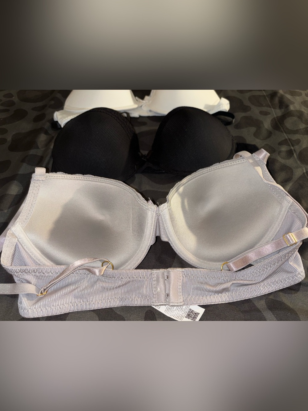 Women’s Push-Up T-Shirt Bras - White, Black, & Gray
